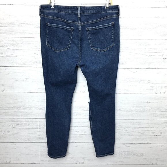 Old Navy Jeans Rockstar Super Skinny Mid Rise Distressed Stretch size 14 - Picture 2 of 8
